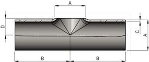 Hygienic Equal Pulled Tee Schematic
