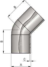 Hygienic 45° Bend Schematic