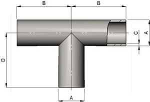 Hygienic Equal Tee Schematic