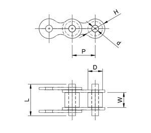Roller chain dimensions